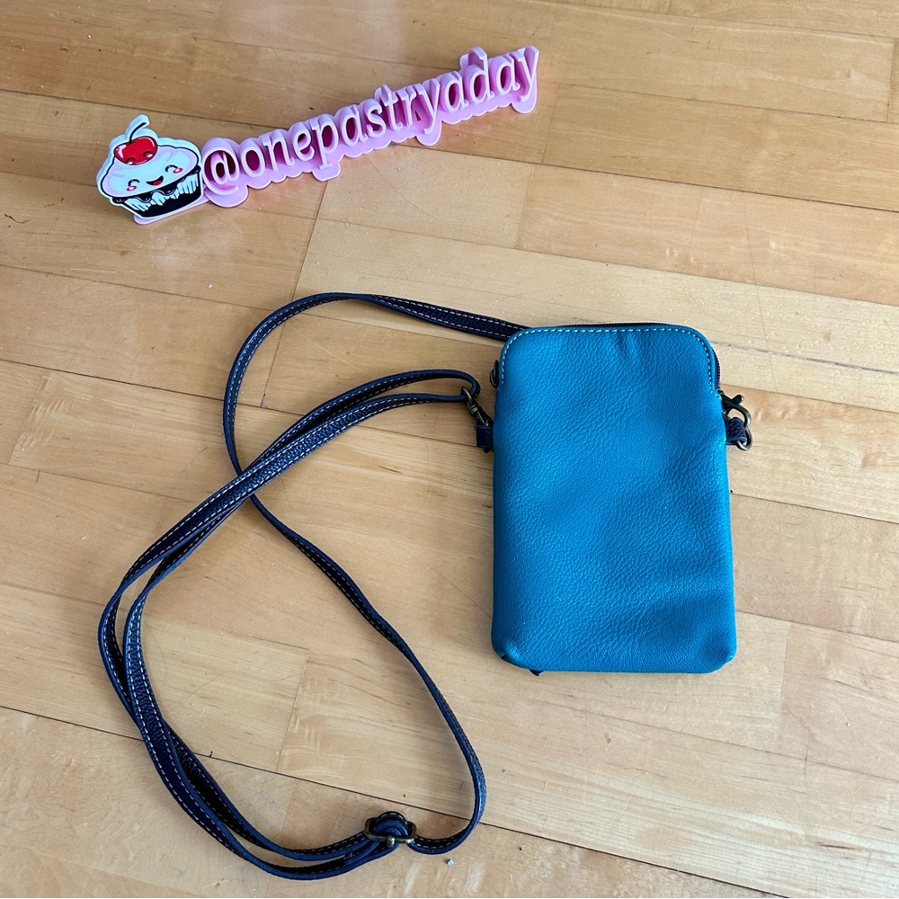 Chala Dragonfly Convertible Pouch, Purse, Crossbody Bag with Charms, Teal, Brown - Picture 13 of 17